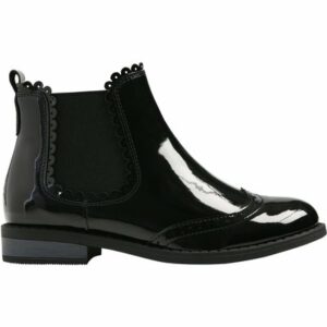 Girls Black Patent Chelsea Boots  - Black