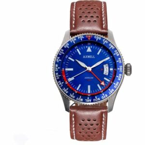 Axwell Gents Arrow Watch with Genuine Leather Strap & Complimentary Gift