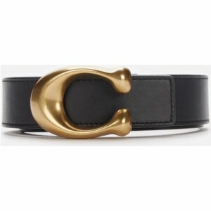 Coach Women's 32mm C Reversible Belt - Tan/Black 1941 Saddle - L