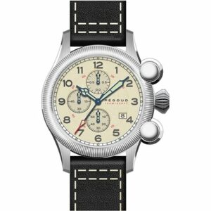 Pegoud Gents Onduleur Chronograph Watch with Genuine Leather Strap