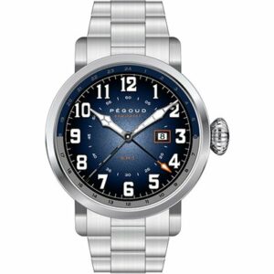 Pegoud Gents Premiere GMT Watch with Stainless Steel Bracelet