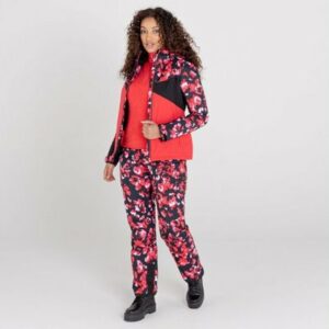 Women's Liberty II Recycled Waterproof Ski Pants Lollipop Red Blossom Print