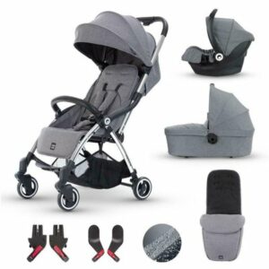 miniuno TouchFold 3in1 Travel System-Grey Herringbone