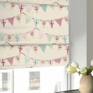 Bunting Roman Blind Pink