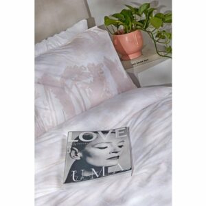 Womens Pampas Print King Duvet Set - White - King